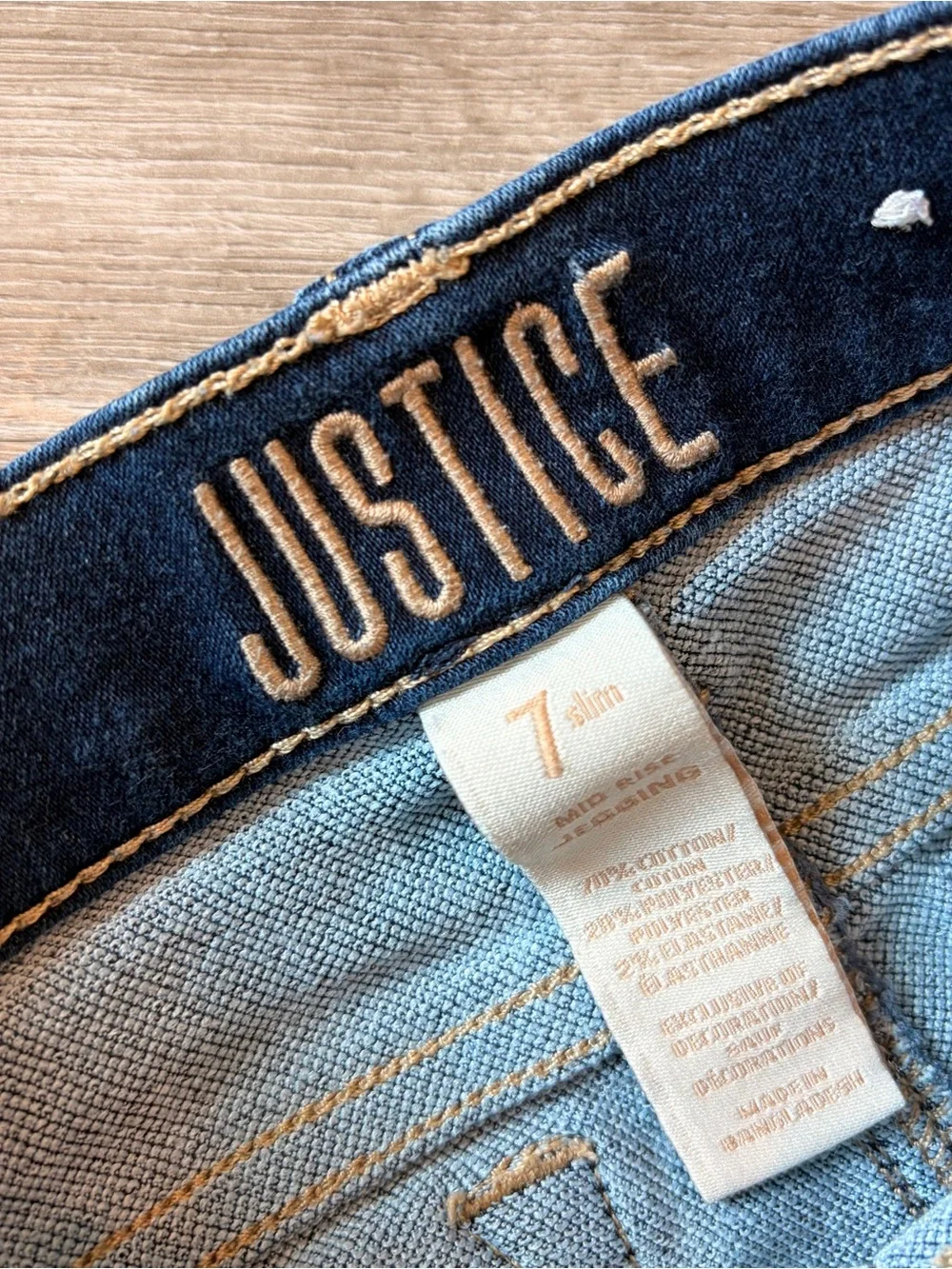 Justice girls slim denim jeans